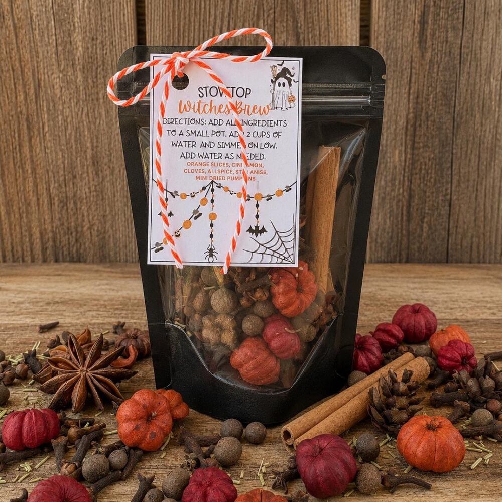 Halloween Witches Brew Stovetop Simmer Pot Kit Fall Pumpkin Spice NWT